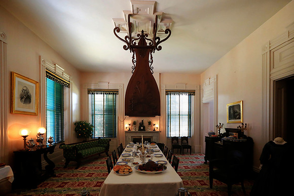 Melrose Plantation, Natchez - note wooden fan over table (built 1845)