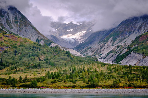 The remains of the last Wisconsin glacial advance lingers in this valley glacier.