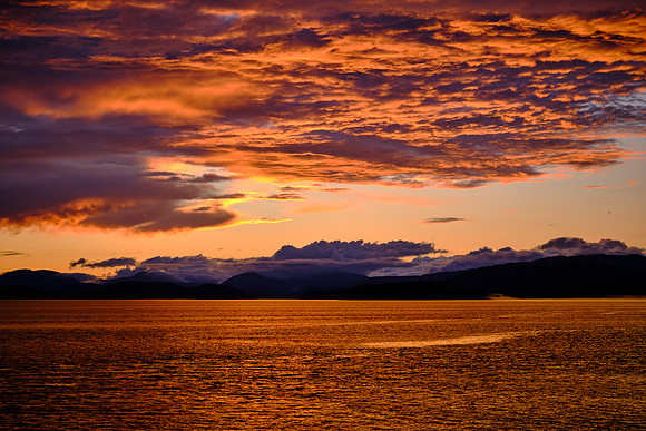 On the road from Wrangell to Dawes Glacier -- at sunset.