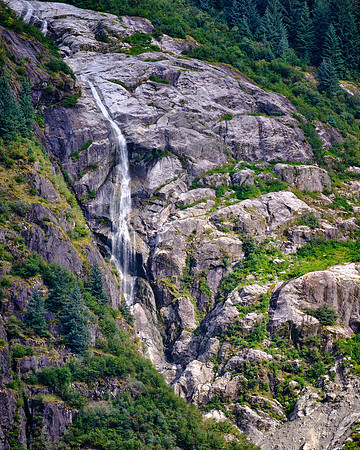 Cascading waterfall in Endicott Arm