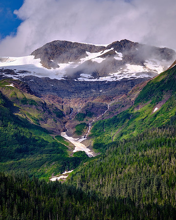 The last vestiges of the 25,000 year old ice sheet can be seen in the northeast facing cirques in the fjord.