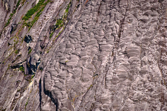 The valley glaciers flowed down the fjords carving and sculpting the granite cliffs on each side of the fjord.