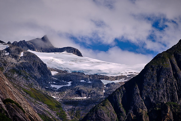 During the Little Ice Age, snowfall caused the Dawes Glacier to again aggressively surge forward.
