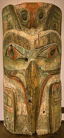 The only remaining portion of a 1901 original 60-foot-tall totem pole.
