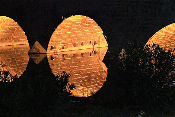 Roman bridge at night, Adana