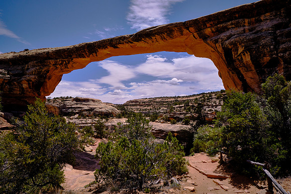 Natural Bridges, UT.   The bridges have Hopi Indian names: Owachomo means "rock mounds," Sipapu means "the place of emergence" and the massive Kachina means "dancer."