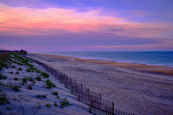 Black Pelican beach at sunset.