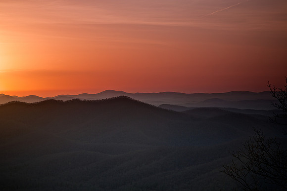 Sunrise: Pounding Mill Overlook, Blue Ridge Parkway, Brevard, NC