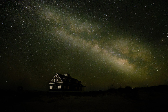 Milky Way over the Oregon Inlet Lifesaving Station on the Outer Banks, NC
