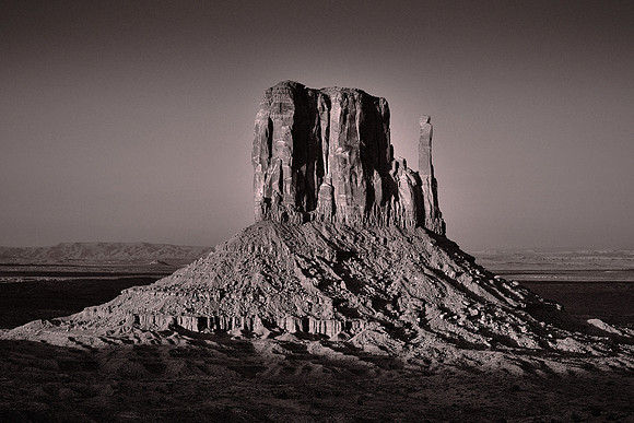Monument Valley, UT.  West Mitten Butte at sunset.
