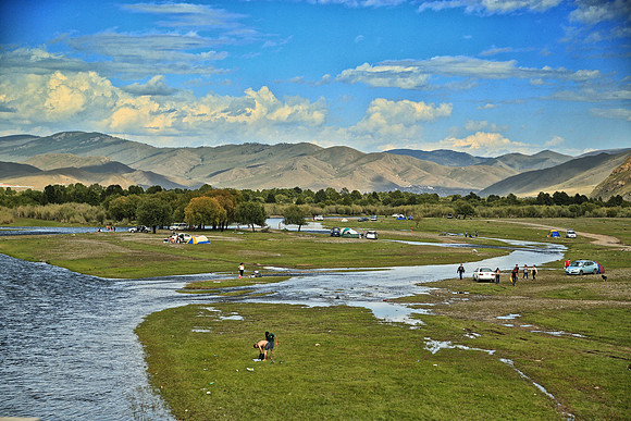 Road east of Ulaanbaatar to Gorkhi-Terelj National Park