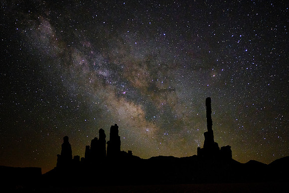 The Milky Way over the Totem Pole, Monument Valley, UT. Some astronomers estimate there could be as many as a trillion stars in the Milky Way Galaxy.