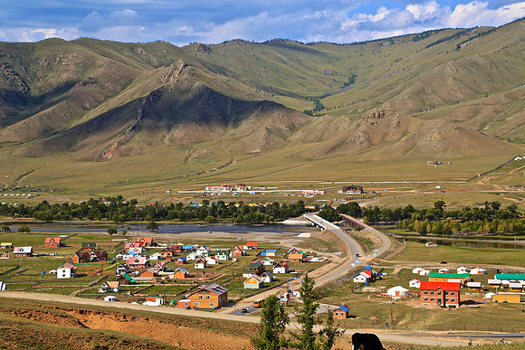 Road east of Ulaanbaatar to Gorkhi-Terelj National Park