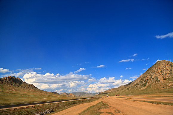 Road east of Ulaanbaatar to Gorkhi-Terelj National Park