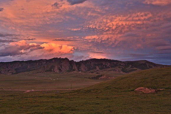 Sunset at Guru Ger Camp, Gorkhi-Terelj National Park