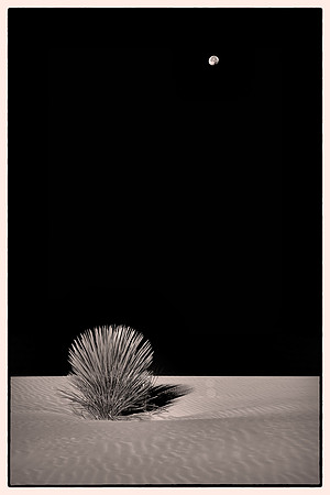 Moonrise at Sunset over White Sands National Monument, New Mexico