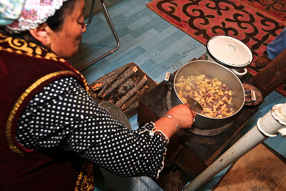 Kazak family home-meal and visit