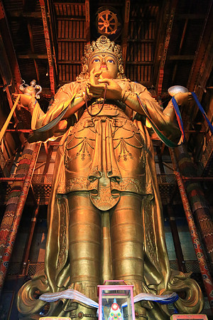 85 foot tall Buddha was reconstructed in the 1990’s after the original was snatched by Russians and melted down and formed into weapons.