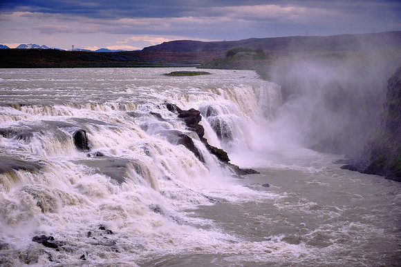 Gullfoss Waterfall is one of the most famous and popular waterfalls in Iceland.