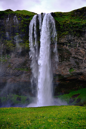 The Seljalandsfoss waterfall is along the south coast of Iceland.
