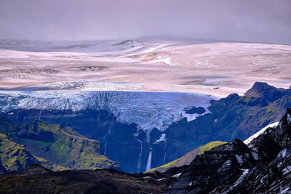 Katla is an explosive volcano located under the fourth largest ice cap.