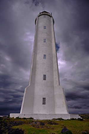The lighthouse was built in 1917 and rebuilt in 1947. It is 66 feet high with a range of 18 miles.