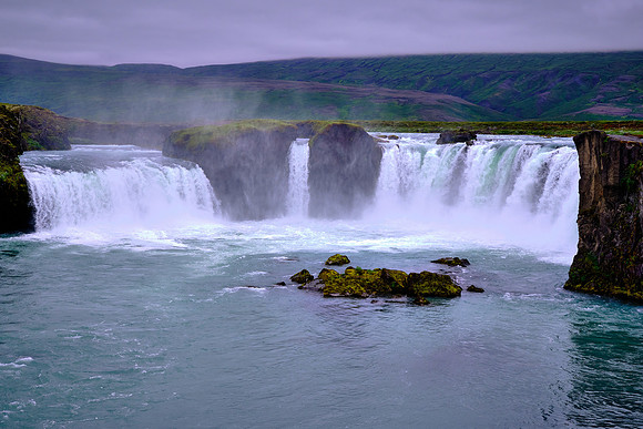 Goðafoss is a waterfall along the country's main ring road.