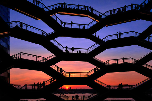 2019 May 23. Sunset from the Vessel, Hudson Yards, Manhattan, New York City.