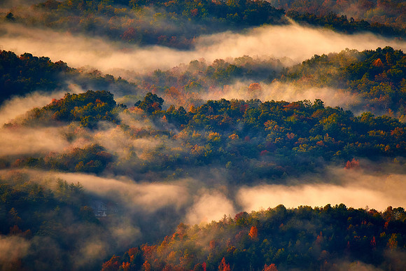 2015 October 29.  Sunrise over Caesar's Head, Cleveland, South Carolina.