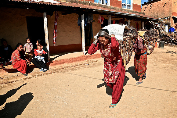 Nagarkot village in the shadow of the Himalayan Mountain range