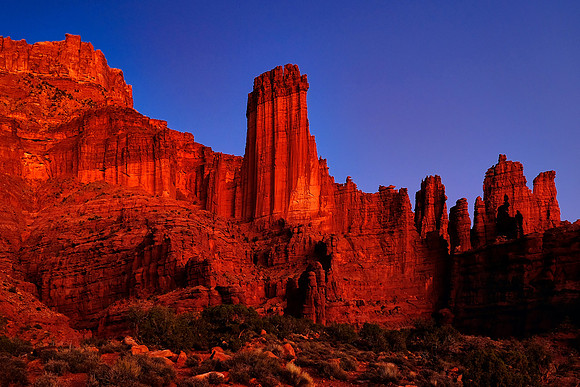 Sunset at Fisher Towers, Colorado River Canyon, UT