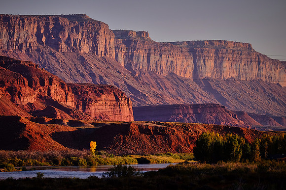 Sunrise along the Colorado River Canyon (Highway 128), Moab, UT
