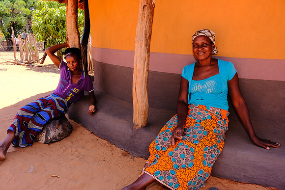 Chief's wife and daughter, Monde community village on the Zambezi River, Zimbabwe