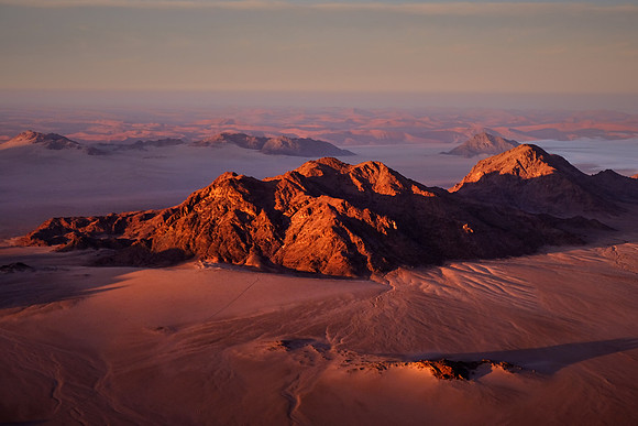 Sunrise over the  Sossusvlei, Namib Desert, Namibia