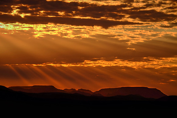 Sunset over Doro Nawas Camp,  Damaraland, northwest Namibia