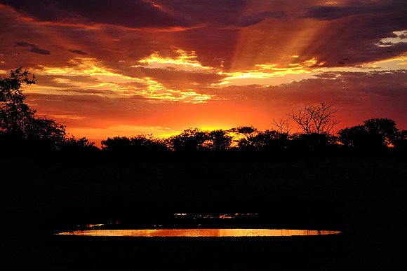 Sunset over  Damaraland, northwest Namibia