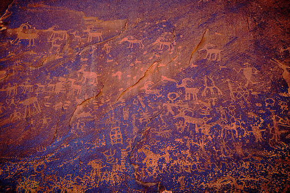 Sand Island Petroglyph Panel near Bluff, UT, is one of the finest examples of easily accessible Anasazi rock art.