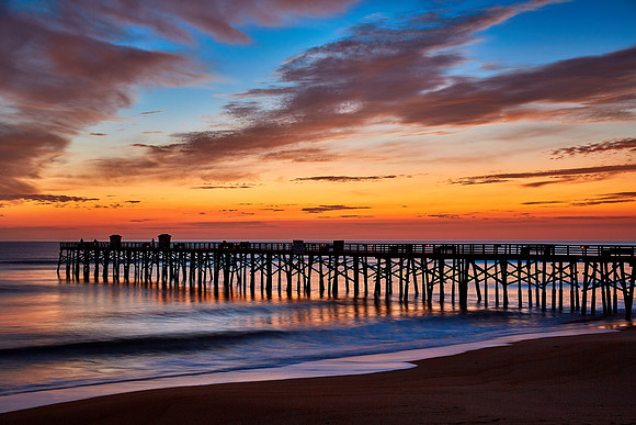 Sunrise over the Flagler Beach fishing pier, Flagler Beach, FL