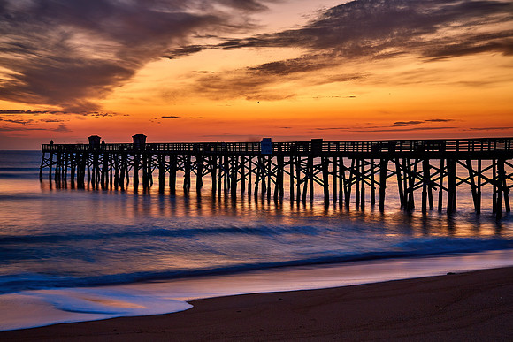 Sunrise over the Flagler Beach fishing pier, Flagler Beach, FL