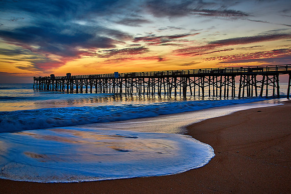 Sunrise over the Flagler Beach fishing pier, Flagler Beach, FL