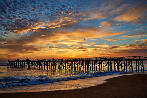 Sunrise over the Flagler Beach fishing pier, Flagler Beach, FL
