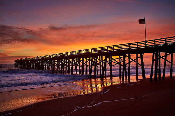 Sunrise over the Flagler Beach fishing pier, Flagler Beach, FL