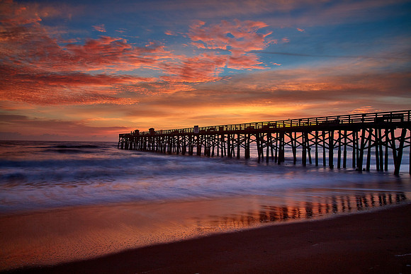 Sunrise over the Flagler Beach fishing pier, Flagler Beach, FL