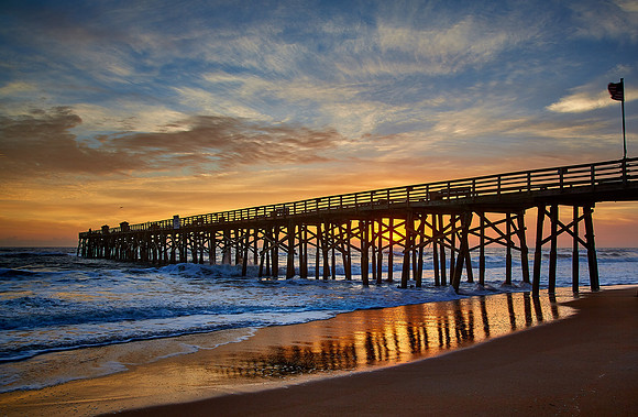 Sunrise over the Flagler Beach fishing pier, Flagler Beach, FL
