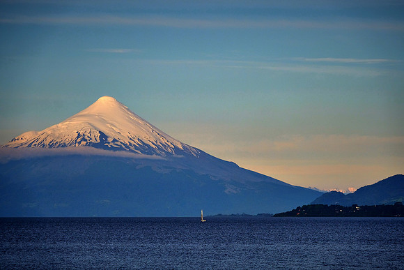 Sunset over Osorno Volcano, Puerto Varas, Chile