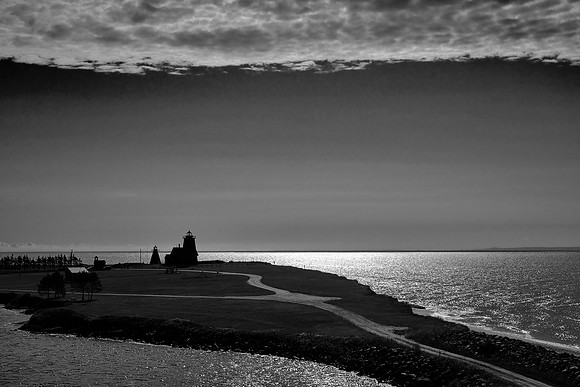 Wood Islands lighthouse and ferry terminal, Prince Edward Island