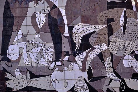 Portion of Picasso painting "Guernica," Guernica, Spain