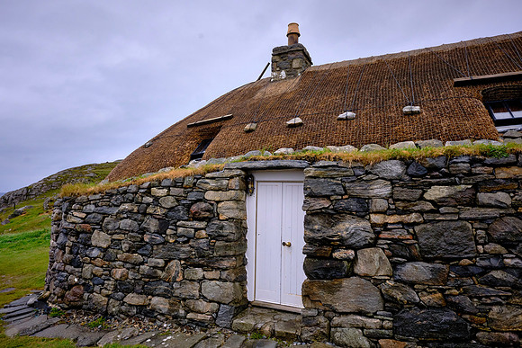 There are 9 restored traditional blackhouse cottages.