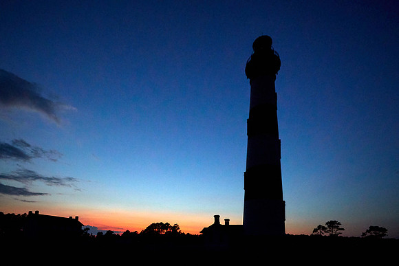 Bodie Island Lighthouse at sunset, Outer Banks, North Carolina
