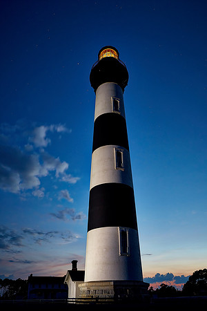 Bodie Island Lighthouse at sunset, Outer Banks, North Carolina